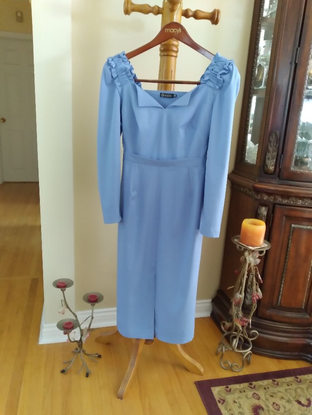 Elegant Blue Dress, Unique Design, Made in Europe, Size - XSP
